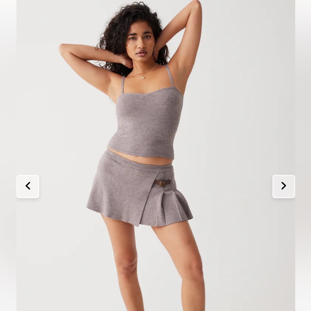 NWT! Frankie’s Bikinis- Carver Cloud Knit Pleated Skort
